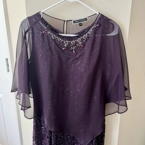 melanie lyne evening dresses Satin Rosette Appliqué Dress main image 0